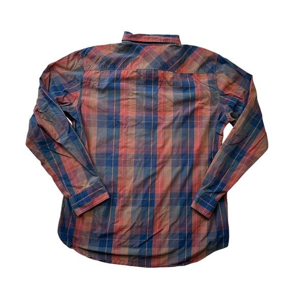 RVCA Button Down Long sleeve Shirt, Red & Blue Plaid, size, XL, 100% Cotton - Picture 2 of 8
